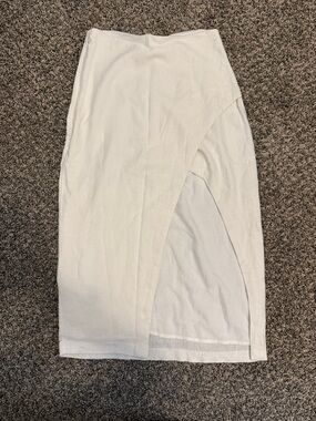 Abercrombie Linen Asymmetric Slit Midi Skirt